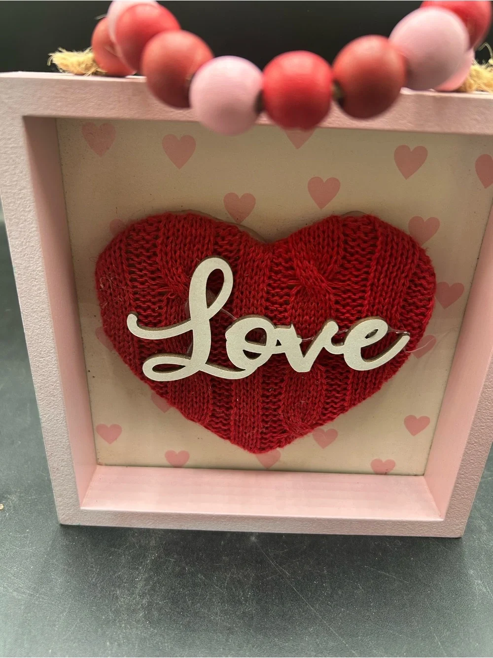 Love Wooden Sign - Red and White, valentine